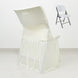 Ivory Spandex Pleated Lifetime Folding Chair Cover – Stretch Slipcover with Floor-Length Skirt