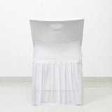 White Spandex Pleated Lifetime Folding Chair Cover – Stretch Slipcover with Floor-Length Skirt