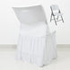 White Spandex Pleated Lifetime Folding Chair Cover – Stretch Slipcover with Floor-Length Skirt