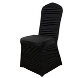 Black Rouge Stretch Spandex Fitted Banquet Slip On Chair Cover#whtbkgd