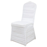 White Rouge Stretch Spandex Fitted Banquet Chair Cover#whtbkgd