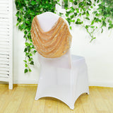 Golden sequin chair cover draped elegantly on a white chair