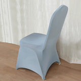 10 Pack Dusty Blue Spandex Fitted Banquet Chair Covers, Reusable Stretched Slip On Chair Covers