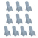 10 Pack Dusty Blue Spandex Fitted Banquet Chair Covers, Reusable Stretched Slip On Chair Covers