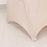 Blush Spandex Banquet Chair Cover with Silver Rhinestone Buckled Sash Band, Stretched Fitted Slip On