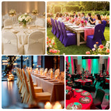 Fuchsia Spandex Banquet Chair Cover with Silver Rhinestone Buckled Sash Band, Stretched Fitted Slip