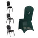 Hunter Emerald Green Spandex Banquet Chair Cover with Silver Rhinestone Buckled Sash Band, Stretched