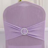 Lavender Lilac Spandex Banquet Chair Cover with Silver Rhinestone Buckled Sash Band, Stretched