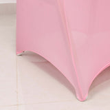 Pink Spandex Banquet Chair Cover with Silver Rhinestone Buckled Sash Band, Stretched Fitted Slip On