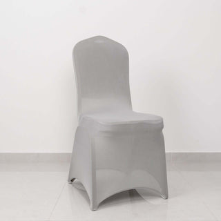 Adorn Your Event With Silver Spandex Banquet Slip-On Chair Cover