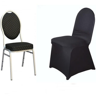 Black Spandex Stretch Fitted Banquet Chair Cover: The Perfect Addition to Any Event