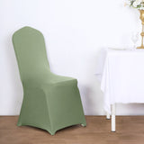 Eucalyptus Sage Green Spandex Stretch Fitted Banquet Slip On Chair Cover - 160 GSM