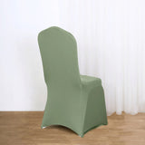 10 Pack Dusty Sage Green Spandex Fitted Banquet Chair Covers, Reusable Stretched Slip On Chair Cover