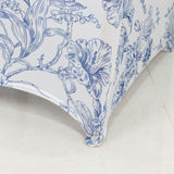 10 Pack Spandex Chair Covers for Banquet Chairs – White Blue French Toile Reusable Stretch Slip-On