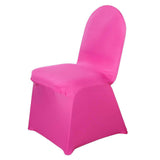 Fuchsia Spandex Stretch Fitted Banquet Slip On Chair Cover - 160 GSM#whtbkgd