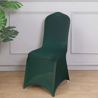 <h3 style="margin-left:0px;"><span style="background-color:transparent;color:#000000;">Premium Hunter Emerald Green Spandex Stretch Banquet Chair Covers</span>