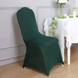 10 Pack Hunter Emerald Green Spandex Fitted Banquet Chair Covers