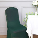 10 Pack Hunter Emerald Green Spandex Fitted Banquet Chair Covers