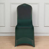 10 Pack Hunter Emerald Green Spandex Fitted Banquet Chair Covers