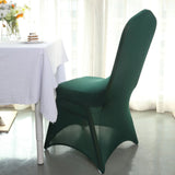 10 Pack Hunter Emerald Green Spandex Fitted Banquet Chair Covers