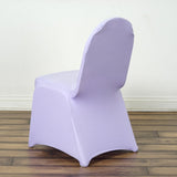 10 Pack Lavender Lilac Spandex Fitted Banquet Chair Covers, Reusable Stretched Slip On Chair Covers