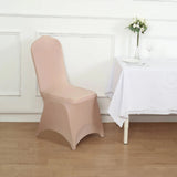 10 Pack Nude Spandex Fitted Banquet Chair Covers, Reusable Stretched Slip On Chair Covers