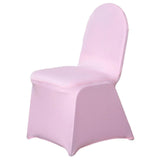 10 Pack Pink Spandex Fitted Banquet Chair Covers, Reusable Stretched Slip On Chair Covers