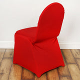 10 Pack Red Spandex Fitted Banquet Chair Covers, Reusable Stretched Slip On Chair Covers