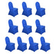 10 Pack Royal Blue Spandex Fitted Banquet Chair Covers, Reusable Stretched Slip On Chair Covers