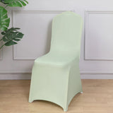 10 Pack Sage Green Spandex Fitted Banquet Chair Covers, Reusable Stretched Slip On Chair Covers