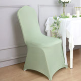 10 Pack Sage Green Spandex Fitted Banquet Chair Covers, Reusable Stretched Slip On Chair Covers