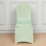 10 Pack Sage Green Spandex Fitted Banquet Chair Covers, Reusable Stretched Slip On Chair Covers