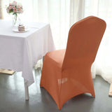 10 Pack Terracotta (Rust) Spandex Fitted Banquet Chair Covers