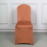 10 Pack Terracotta (Rust) Spandex Fitted Banquet Chair Covers