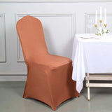 10 Pack Terracotta (Rust) Spandex Fitted Banquet Chair Covers