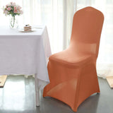 10 Pack Terracotta (Rust) Spandex Fitted Banquet Chair Covers