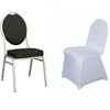 White Spandex Stretch Fitted Banquet Chair Cover - 160 GSM