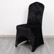 Black Crushed Velvet Spandex Stretch Wedding Chair Cover With Foot Pockets - 190 GSM