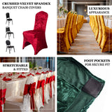 Sage Green Crushed Velvet Spandex Stretch Wedding Chair Cover With Foot Pockets