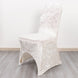 White Crushed Velvet Spandex Stretch Wedding Chair Cover With Foot Pockets - 190GSM