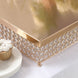 16inch Gold Square Crystal Beaded Metal Cake Stand, Dessert Pedestal