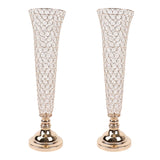 Elegant crystal vases with gold bases, perfect for home decor. #whtbkgd