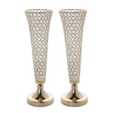 2 Pack | 22inch Tall Gold Crystal Beaded Metal Trumpet Vase Centerpieces#whtbkgd_99
