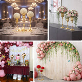 Decorative floral arrangements in elegant event settings.