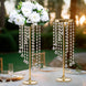 24inch Gold Metal Flower Stand Wedding Centerpiece Acrylic Beaded Chains, Crystal Flower Pedestal