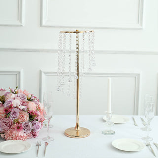 Elegant Gold Metal Flower Stand Wedding Centerpiece