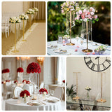 24inch Gold Metal Flower Stand Wedding Centerpiece Acrylic Beaded Chains, Crystal Flower Pedestal