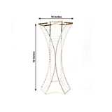 32inch Crystal Pendant Flower Stand with Gold Metal Frame – Hourglass Column Vase Holder
