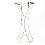 32inch Crystal Pendant Flower Stand with Gold Metal Frame – Hourglass Column Vase Holder#whtbkgd_99