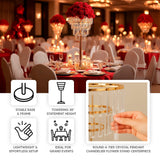 38inch Crystal Pendant 4-Tier Table Centerpiece Chandelier Gold Metal Vase Stand Round Frame